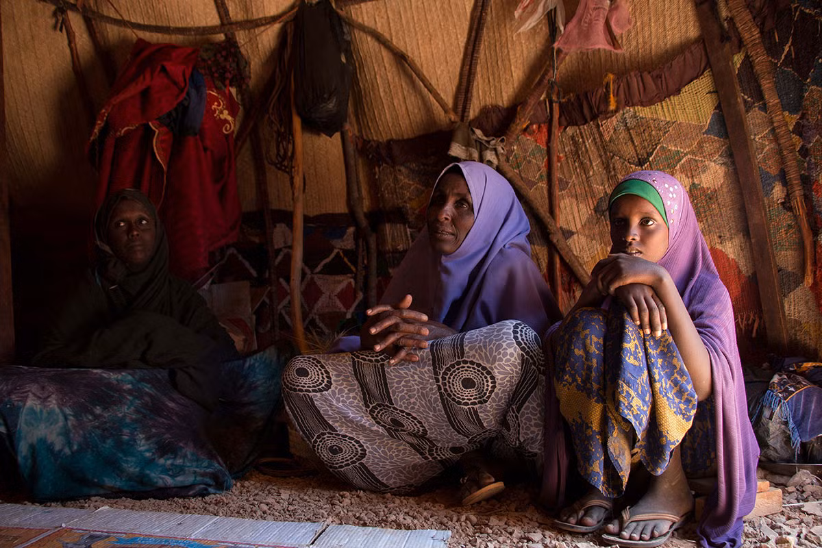 Abudullahi Farah đang sinh sống tại khu trại Shaxade sau khi rời khỏi quê nhà ở niềm nam Puntland. Chồng cô đã phải đưa đàn gia súc vượt hàng trăm cây số để tìm nguồn nước uống.