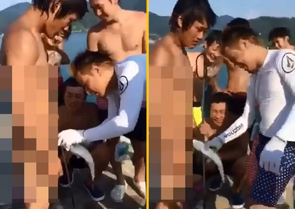 Trần truồng bơi ở biển, thanh niên gặp kết đắng không tưởng Tran truong boi o bien, thanh nien gap ket dang khong tuong