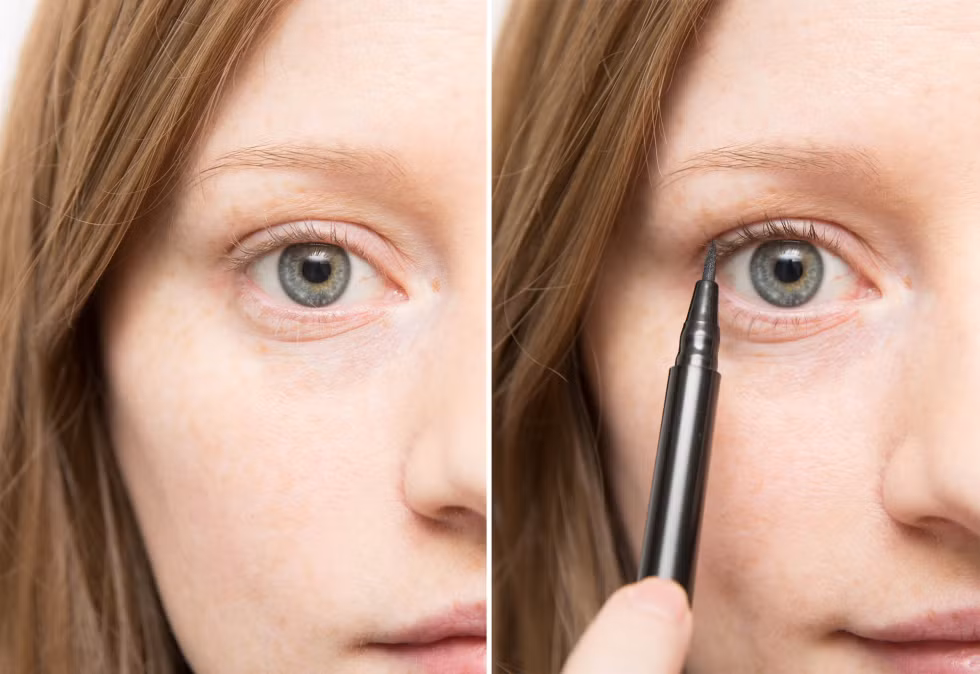 Nếu bạn không muốn dùng mascara để chuốt mi, các chuyên gia trang điểm khuyên bạn nên áp dụng bí quyết làm đẹp sau: hãy dùng bút kẻ mắt dạ chà lên lông mi từ gốc đến ngọn để tạo hiệu ứng dài hơn.