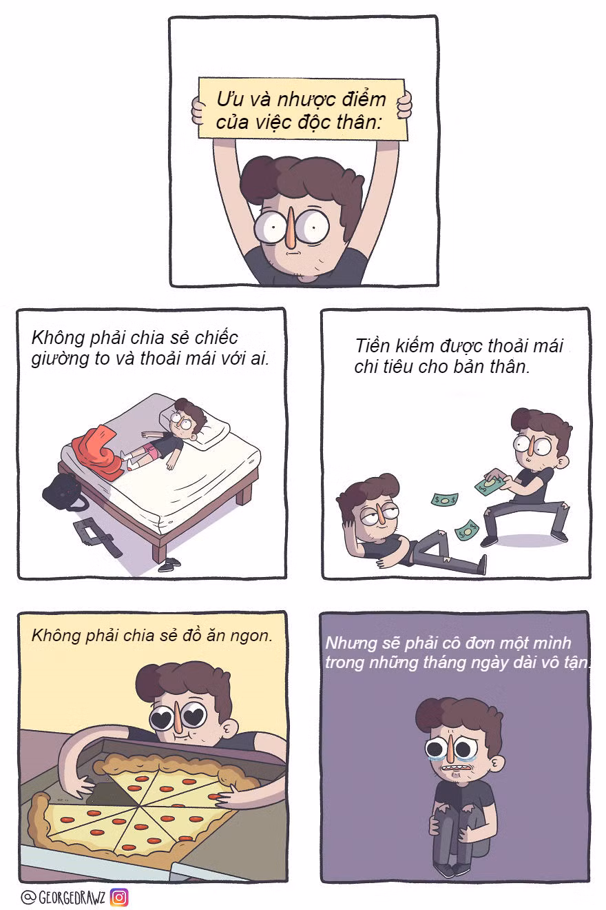 Là một anh chàng độc thân, bạn sẽ có nhiều thời gian dành cho các sở thích cá nhân, chi tiêu thoải mái nhưng đồng hành với bạn sẽ là nỗi cô đơn và trống trải trong cuộc sống.