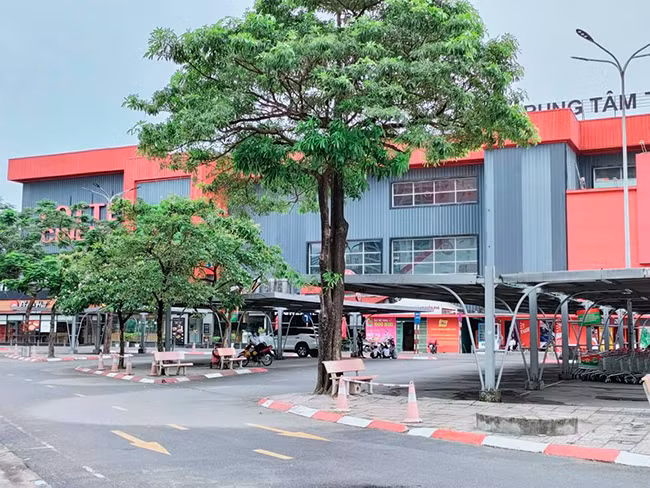 Bãi để xe trước cổng chính dẫn vào siêu thị trống trơn, trái ngược hoàn toàn với hình ảnh đông đúc, chật kín chỗ đỗ những ngày trước đây. 