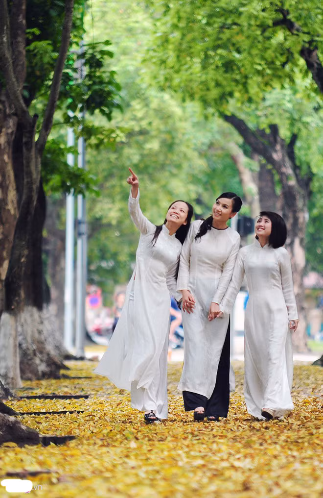 Những thiếu nữ dịu dàng, xinh đẹp làm tăng thêm sự thi vị của mùa thu.