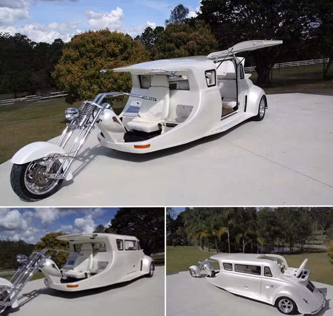 Limo Bike sử dụng động cơ Harley-Davidson. Ảnh: Richestlifestyle.