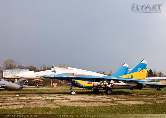 Tiêm kích đánh chặn MiG-29A của Không quân Ukraine nằm tại bảo tàng.
