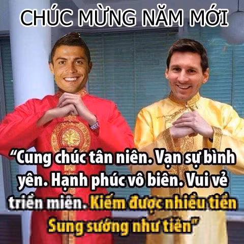 Một bức ảnh chế hài hước về ngày Tết.