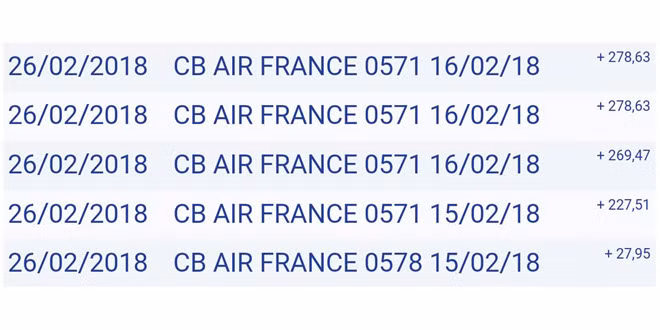 Một số khách hàng bị Air France hủy vé đã nhận được bồi hoàn từ hãng. Ảnh: Facebook "G*** ** **** ***".