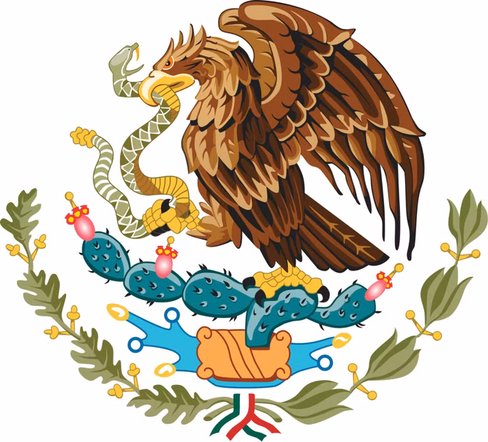 Ngày nay, quốc kì của Mexico vẫn giữ hình ảnh biểu tượng đại bàng.