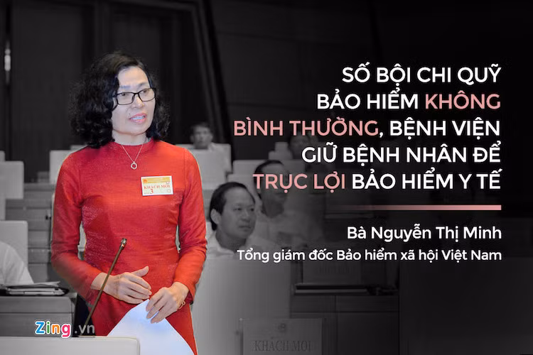 Giải đáp thêm về các chất vấn xung quanh vấn đề của ngành y tế, Tổng giám đốc Bảo hiểm xã hội Việt Nam Nguyễn Thị Minh nêu lên câu chuyện bệnh viện trục lợi bảo hiểm.