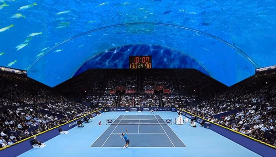 Sân đấu sẽ được đặt ở vũng vịnh Ba Tư nằm giữa đảo của khách sạn Burj Al Arab và Palm Jumeirah.