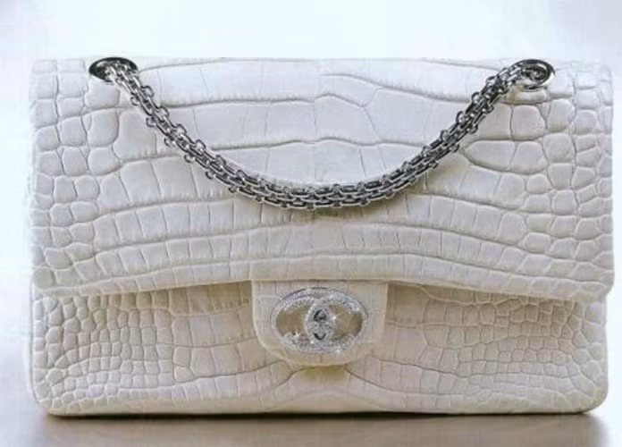 Chiếc túi xách Diamond Forever của Chanel được làm từ da cá sấu và trang trí bởi 334 viên kim cương. Dây đeo túi được làm từ dây chuyền vàng 18 carat, phần khóa và móc cài làm từ vàng trắng, đính kim cương nặng 3,5 carat. Chiếc túi được bán với giá 261.000 USD (khoảng 5,5 tỷ đồng).