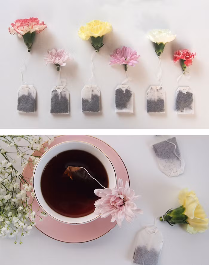 Bạn vừa thưởng trà, bạn vừa có thể ngắm hoa.