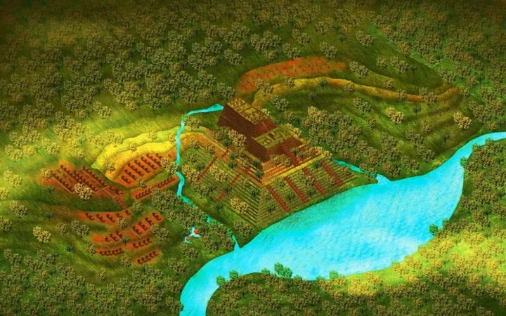 Một bản kiến trúc 3D tái hiện lại vẻ uy nghiêm và đồ sộ của Gunung Padang. Nhiều nhà nghiên cứu nghi ngờ đây có thể là một mảng của thành phố Atlantis văn minh xa xưa bị trôi dạt tới đây sau Kỷ Băng Hà cuối cùng.
