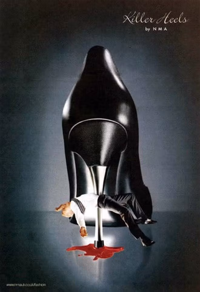 Quảng cáo gây sốc của hiệu giày cao gót Killer Heels by NMA (Anh) bị cấm vì sử dụng hình ảnh bạo lực.