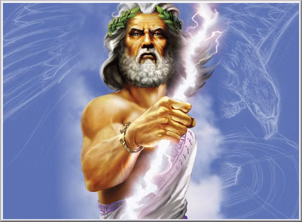 2. Trong thần thoại Hy Lạp, thần Zeus được mô tả là một vị thần quyền năng. Vị thần này thường thể hiện sức mạnh thông qua những tia sét hung dữ.