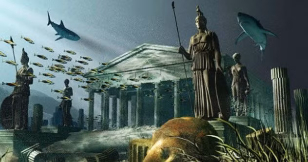 Poseidon đến Atlantis và gặp được một phụ nữ thông minh, xinh đẹp tên là Cleito. Để cất giấu người yêu khỏi những con mắt dòm ngó, thần Poseidon đã đặt Atlantis lên đỉnh một ngọn đồi nằm trên hòn đảo tách biệt hẳn trên biển.