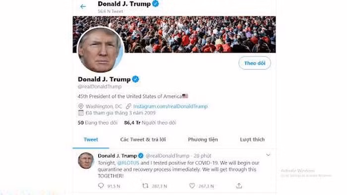 Twitter cam dang bai mong muon Tong thong Trump chet vi COVID-19