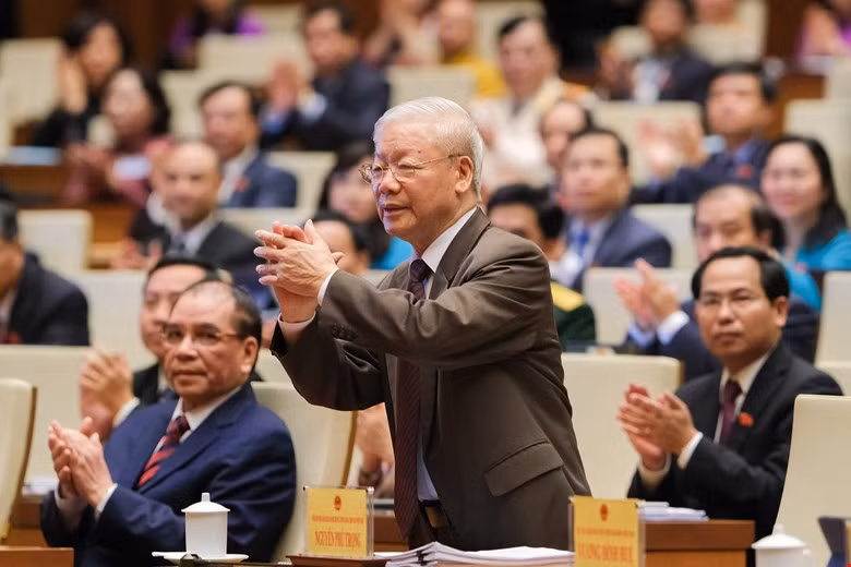 Tổng Bí thư Nguyễn Phú Trọng tại phiên khai mạc.