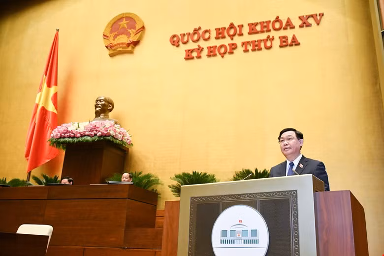 Chủ tịch Quốc hội Vương Đình Huệ phát biểu khai mạc Kỳ họp.