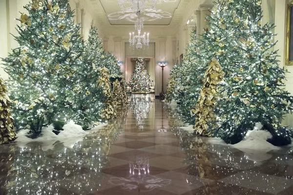 Theo Insider, ngày 2/12, Đệ nhất phu nhân Melania tiết lộ một số căn phòng trong Nhà Trắng đã được trang hoàng theo chủ đề "Tinh thần của nước Mỹ" trong dịp lễ Giáng sinh năm 2019. (Nguồn ảnh: Insider)