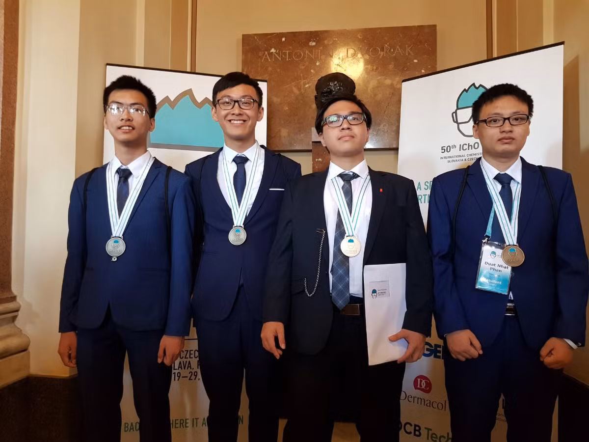 Các thí sinh Việt Nam dự thi Olympic Hóa học Quốc tế năm 2018.