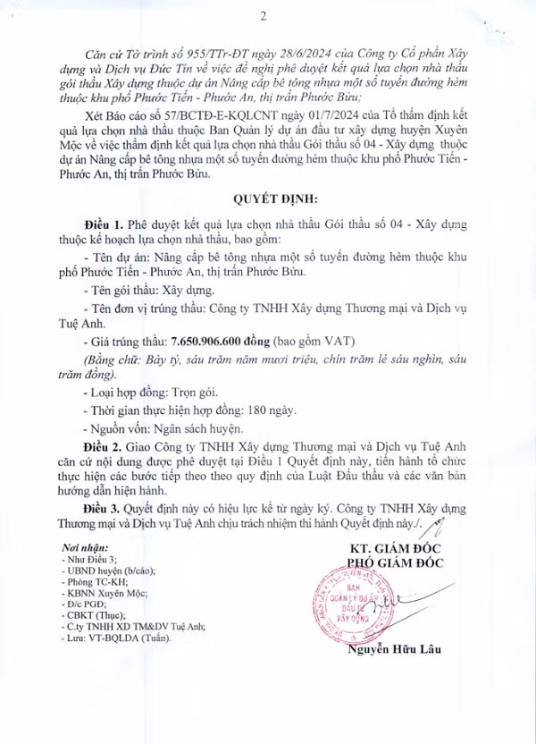 BR-VT: Liên tục trúng thầu tại Xuyên Mộc, năng lực Cty Tuệ Anh ra sao? - Hình 3 BR-VT: Lien tuc trung thau tai Xuyen Moc, nang luc Cty Tue Anh ra sao?-Hinh-3
