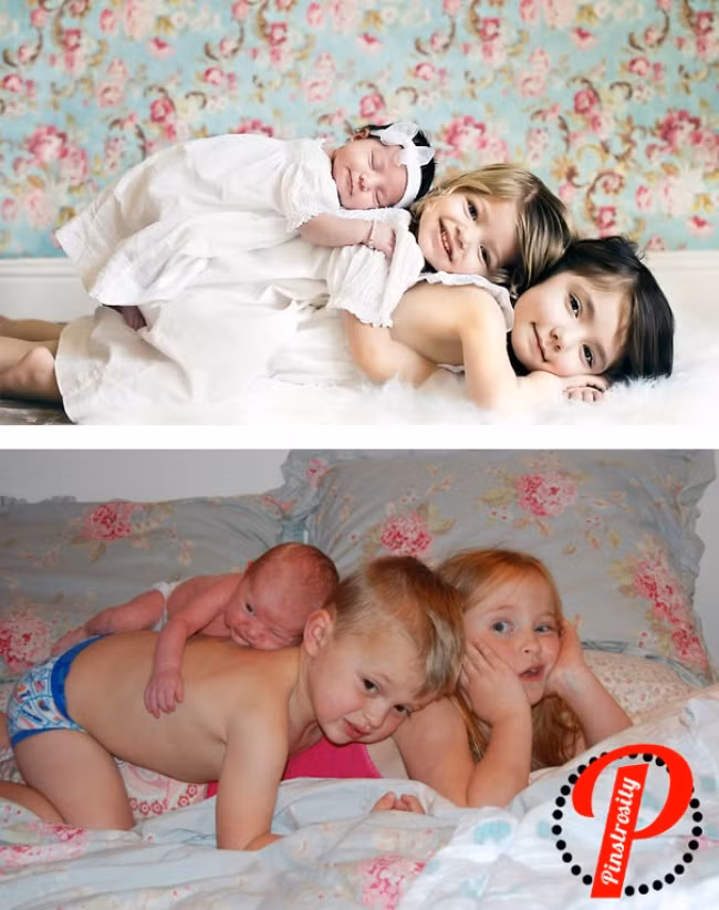 Pha bắt chước thất bại thảm hại khi cố ăn theo bộ ảnh ba chị em. Ảnh: Brightside.