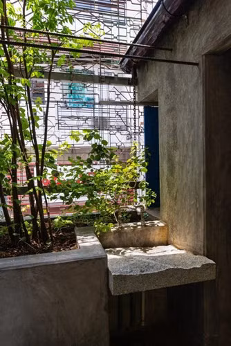 Một góc tiểu cảnh mát mẻ trong căn nhà.