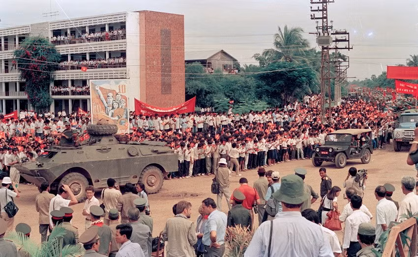 Quân tình nguyện Việt Nam về nước, ngày 22/9/1989. (Ảnh: Quang Triệu/TTXVN)