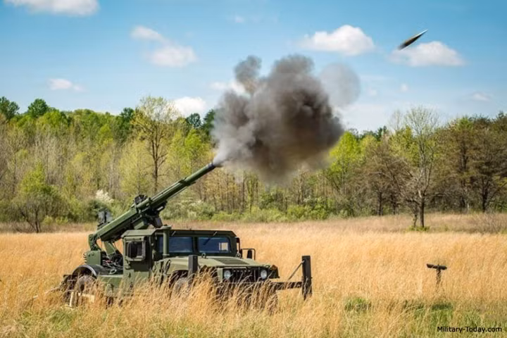 Pháo tự hành 105mm Hawkeye có tầm bắn 11.6km; với đạn tăng tầm, tầm bắn của Hawkeye có thể lên tới 15km. Ảnh: Military-Today.