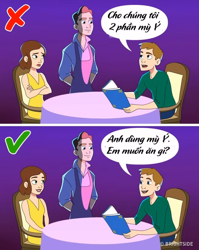  2. Cách suy nghĩ: Đặt câu hỏi và nhận câu trả lời là chìa khóa cho mối quan hệ lành mạnh và hài hòa. Bạn sẽ chẳng bao giờ cảm thấy thoải mái nếu có người cứ muốn thay bạn toàn quyền quyết định mọi thứ.