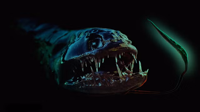 Dragonfish là loài sinh vật "dị" sống ở nơi sâu nhất Trái đất. Sống ở độ sâu từ 2-5km dưới lòng biển tối om, loài cá này có một cái vòi phát sáng để thu hút con mồi đến gần miệng chúng.