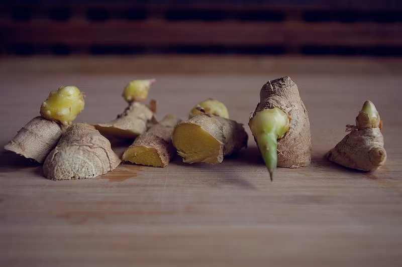 Trồng gừng tại nhà không quá khó, bạn quan sát những củ gừng bị mọc mầm, có thể cắt chúng ra khỏi nhánh chính hoặc giữ nguyên cả nhánh để "hồi sinh".