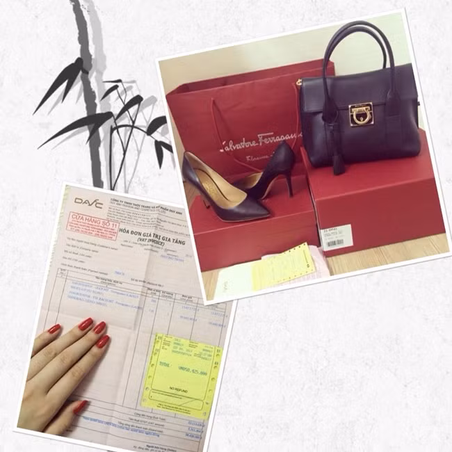 Trong số các sao, Angela Phương Trinh thích shopping và cũng chăm đăng tải hình ảnh các món đồ hàng hiệu mà mình không ngại chi tiền để mua. Trong hình đăng trên trang cá nhân, cô nàng khéo léo khoe giày và túi xách Salvatore Ferragamo có giá hơn 58 triệu.