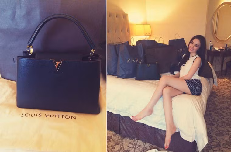 Cô nàng luôn chụp ảnh cùng các món đồ đắt tiền của nhiều thương hiệu nổi tiếng như Louis Vuitton, Dolce&amp;Gabbana, Chanel, Cartier.