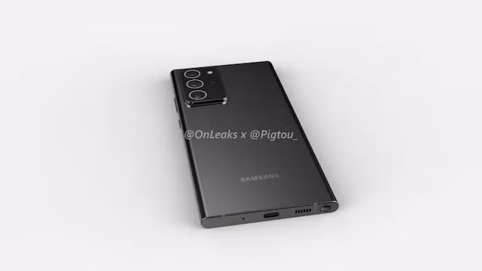 Cuối cùng, chiếc bút S Pen đặc trưng của dòng Galaxy Note vẫn được tích hợp ở cạnh dưới, nằm bên trái gần với cổng USB-C. Cũng giống như thế hệ tiền nhiệm, Galaxy Note20+ cũng không có jack cắm 3.5mm. Galaxy Note 20+ nhiều khả năng cũng sẽ có tần số quét màn hình 120Hz và hỗ trợ 5G, pin 4500mAh kèm sạc nhanh 45W.