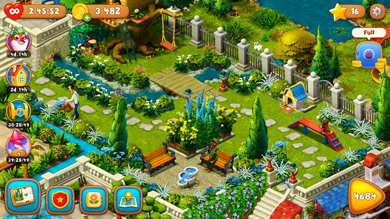  Gardenscapes là tựa game Match 3 được nhiều chị em yêu thích. Tựa game có thiết kế 3D đẹp mắt, nhiều nhiệm vụ hàng ngày, lời thoại thú vị.