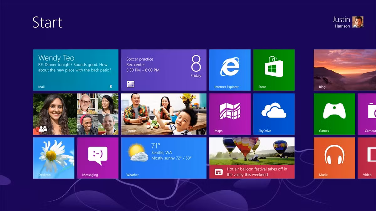 Windows 8 (2012) đã thay đổi mạnh thiết kế sau 3 năm trời phát triển của Microsoft. Mọi thứ giờ đây phẳng hơn, loại bỏ Start Menu, và giới thiệu kiểu thiết kế Metro Style mới. Windows 8 được cho là một bước để Microsoft tiếp cận với màn hình cảm ứng, tuy nhiên sự thay đổi đột ngột này đã làm cho người dùng cảm thấy không phù hợp, buộc Microsoft phải suy nghĩ lại về nước đi này.