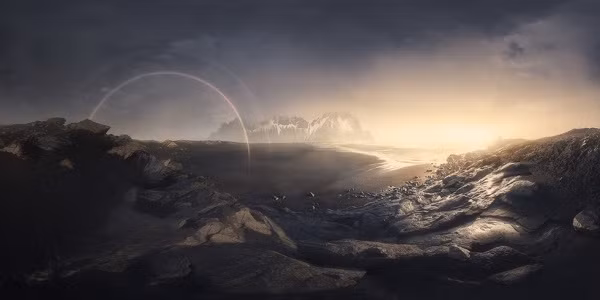 Cảnh bình minh lên ở vùng đất băng giá Iceland ghi lại bởi drone giành giải nhì hạng mục phong cảnh trong cuộc thi nhiếp ảnh quốc tế 2020.