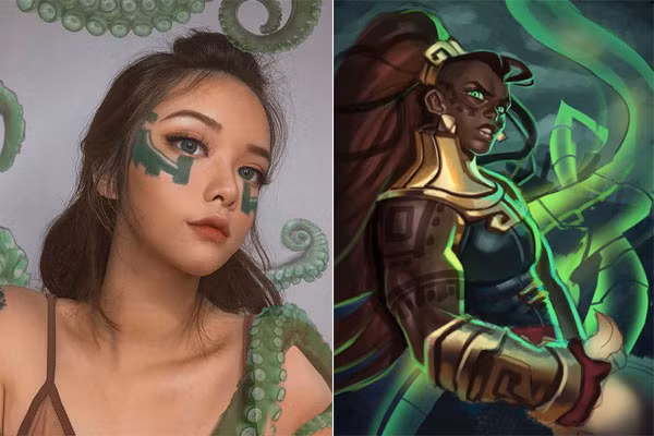 Vui nhất có lẽ là các main Illaoi khi vị tướng mình yêu thích lại được một nữ game thủ xinh đẹp thế này cosplay. Illaoi luôn được mệnh danh là "người phụ nữ lực điền" lại có thể trở nên xinh đẹp và đáng yêu như thế này dưới tài hóa thân cực đỉnh của Thục Chi.