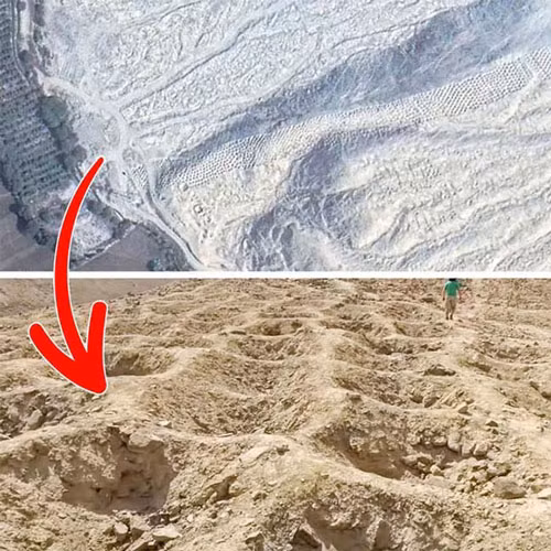 Dãy hố bí ẩn tại Peru dài khoảng 1,6km với hơn 6000 cái hố với kích cỡ khác nhau cực lạ. Dãy hố này bắt nguồn từ Thung lũng Pisco, trải dài đến tận dãy Andes. Các giả khảo cổ học cho rằng có thể đây là nơi dùng để chôn cất của người xưa, hoặc để lưu trữ một thứ gì đó.