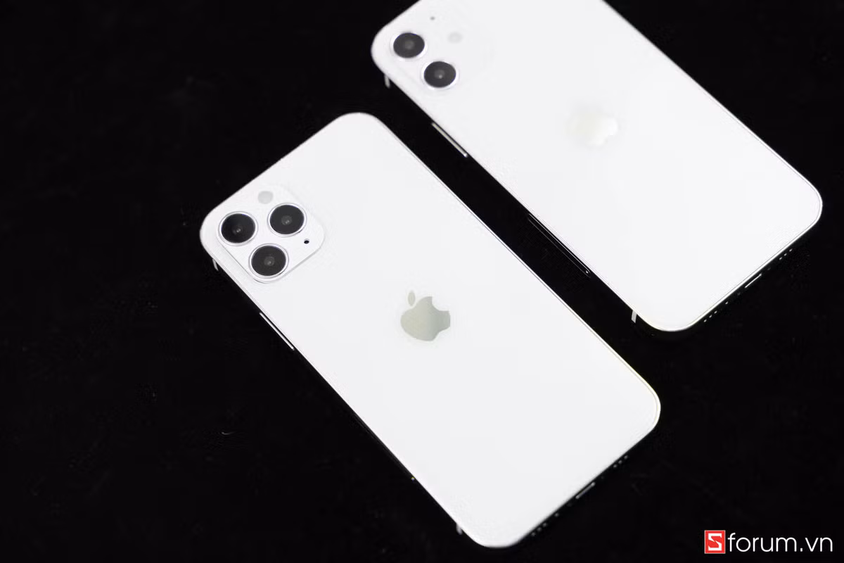 Dễ dàng phân biệt được iPhone 12 Pro và iPhone 12 Max/Plus thông qua cụm camera phía sau cùng màn hình khác biệt.