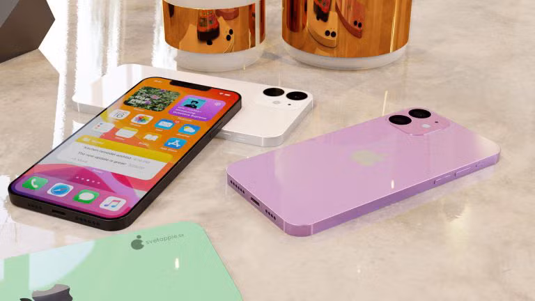 Trang svetapple.sk cũng dựng lại mô hình của iPhone 12 màn hình 5,4 inch với 7 lựa chọn màu sắc khác nhau. Những màu này hiện đang có trên dòng iPhone 11 như trắng, đen, lục, vàng, tím và màu đỏ.