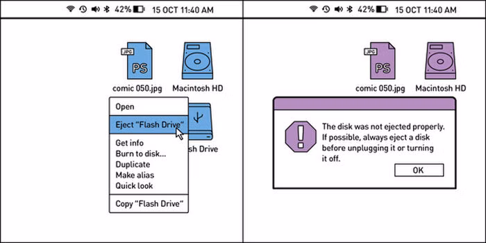 Một kiểu người luôn thoát USB một cách chuẩn mực, một kiểu thì cứ tiện tay rút bừa và rồi khóc ròng vì hỏng thiết bị hoặc mất dữ liệu.