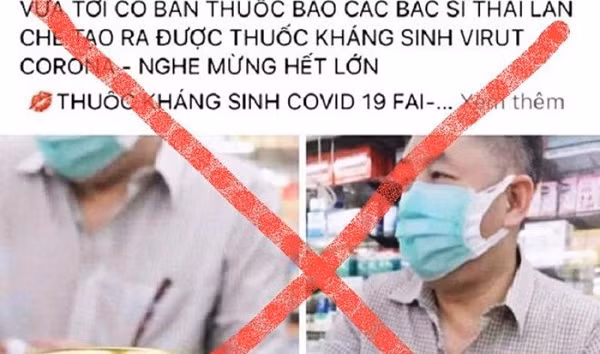 Bài viết quảng cáo thất thiệt về thuốc kháng sinh virus corona.
