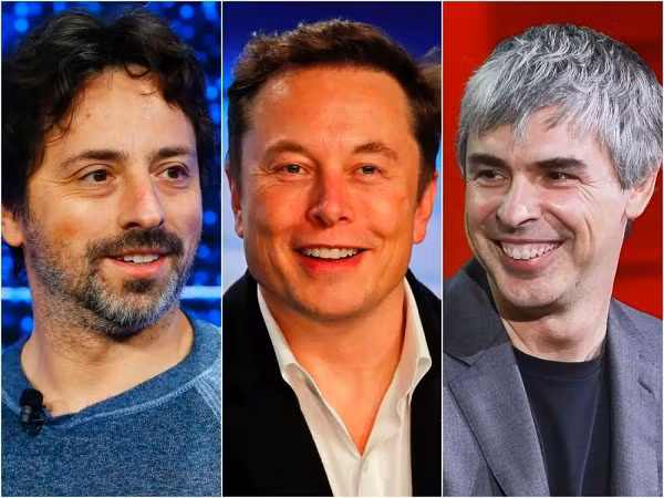  Elon Musk, Larry Page và Serge Brin: Bộ ba bạn thân tỷ phú công nghệ này đã gắn bó một thời gian dài. Larry Page (bên phải) và Serge Brin (bên trái) luôn được ông chủ Tesla tin tưởng mời thử nghiệm khi có thiết bị mới ra mắt, cũng như đóng góp ý kiến về “xế hộp” này.