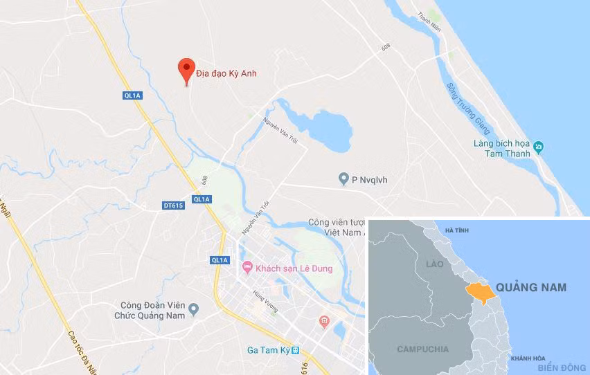 Địa đạo Kỳ Anh ở xã Tam Thăng, TP Tam Kỳ, Quảng Nam. Ảnh: Google Maps.