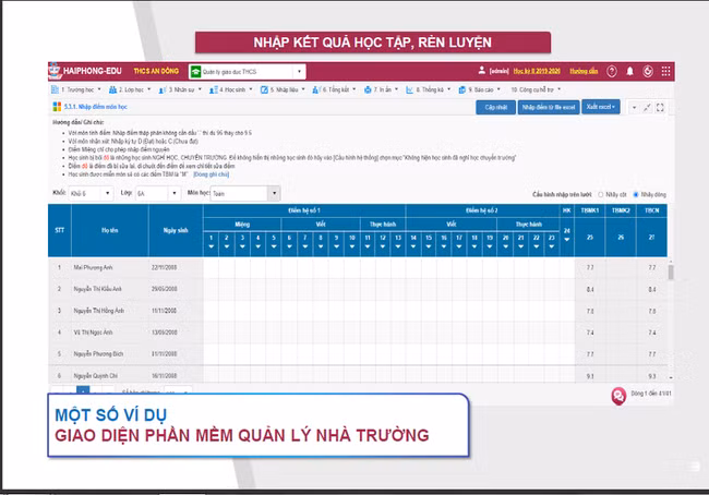 Phan mem hoc ba dien tu, so diem dien tu chua dong bo voi chuong trinh GDPT moi