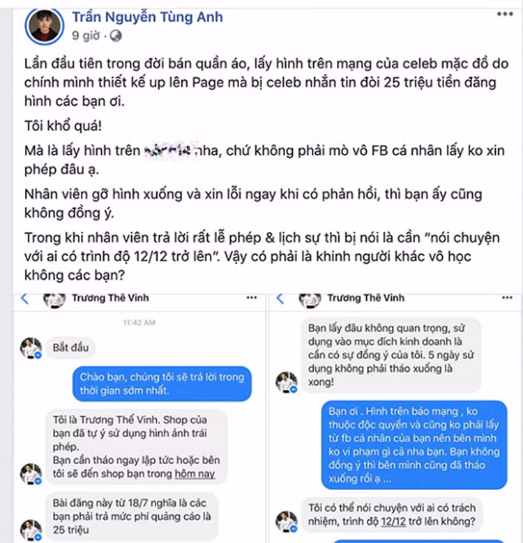 Truong The Vinh buc xuc vi bi xai chua hinh anh, nhan hang to nguoc-Hinh-2