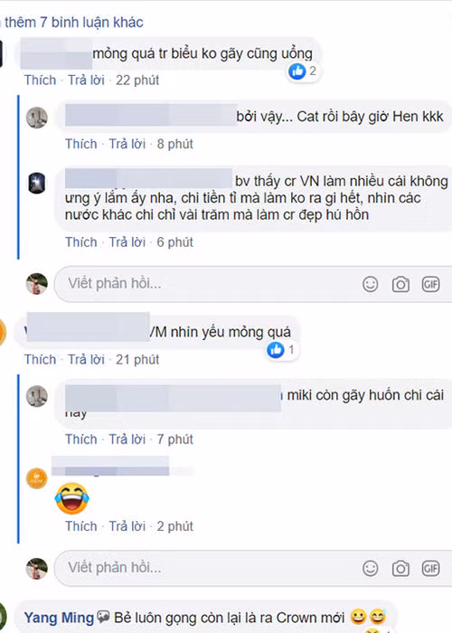 Đông đảo fan để lại bình luận an ủi H'hen Niê sau khi cô làm gãy chiếc vương miện. Ảnh: Saostar
