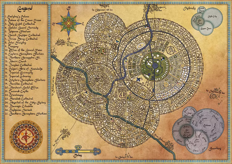 3. Bản vẽ thành phố Samarkand: Mô tả thủ đô hùng vĩ trên sa mạc hiện nằm ở Uzbekistan, được viết bằng tiếng Ả Rập và tạo ra bởi họa sĩ Robert Altbauer.